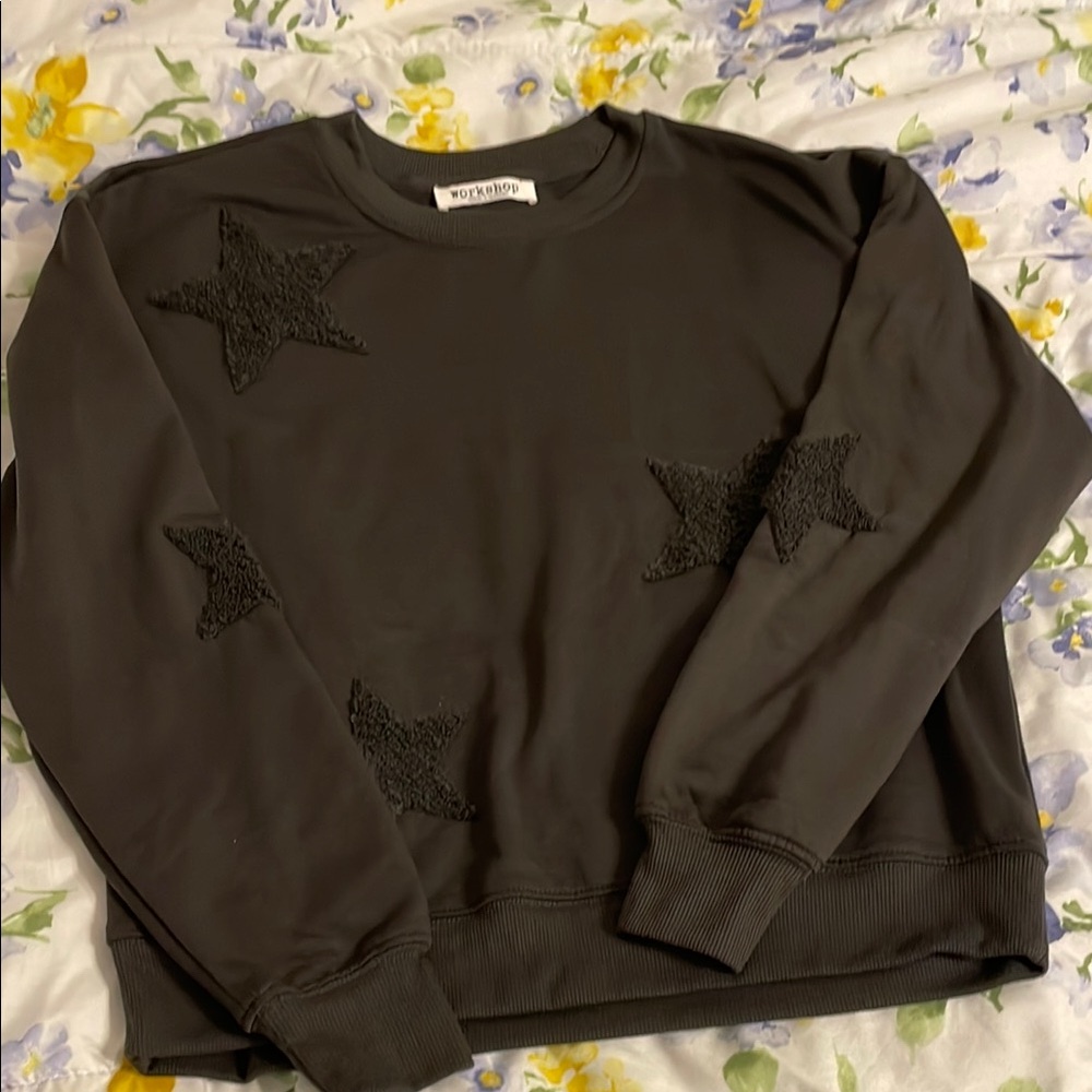 Workshop Republic Clothing Black Boxy Sweatshirt